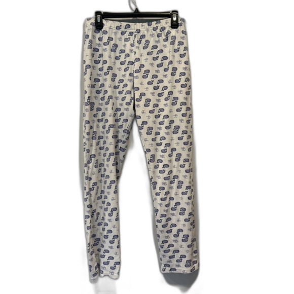 Roller Rabbit Pajamas PJ Pants Pima Cotton Blue Moby Whale Soft Women Medium - Picture 1 of 5